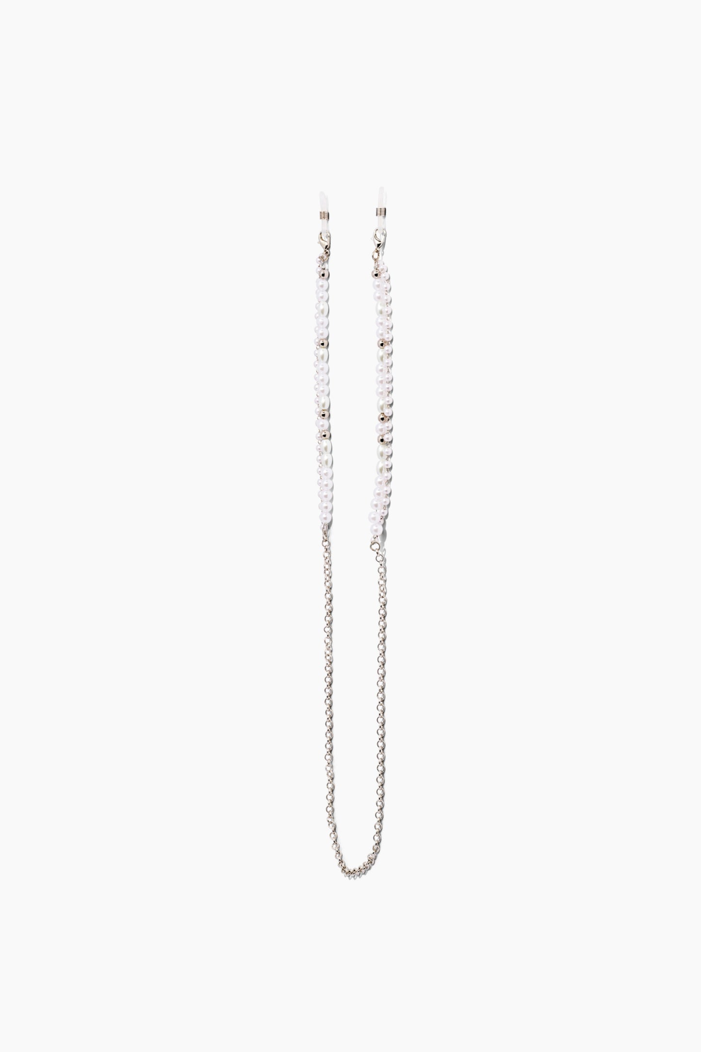 SZADE - sunglass chain ; silver / pearl