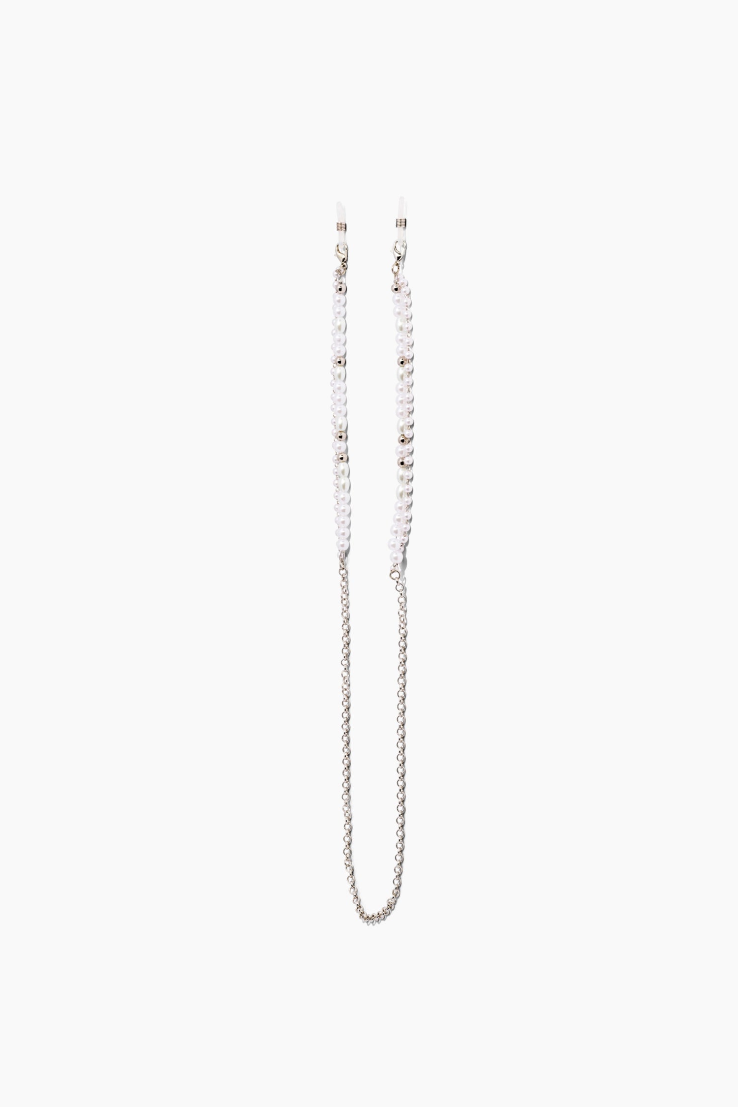 SZADE - sunglass chain ; silver / pearl