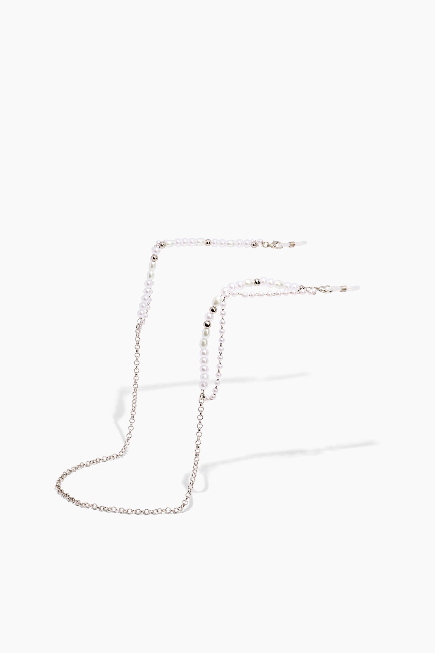 SZADE - sunglass chain ; silver / pearl